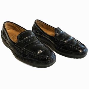 Tod’s Gommino Black Patent Leather Driving Loafers